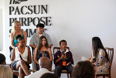 Pacsun hosted its second annual Purpose Summit today at Soho House's Little Beach House Malibu, bringing together creators, executives, cultural leaders, and young voices across the brand's four founding pillars, fashion, sport, art, and music, for a day of conversation centered on the forces shaping the next generation.