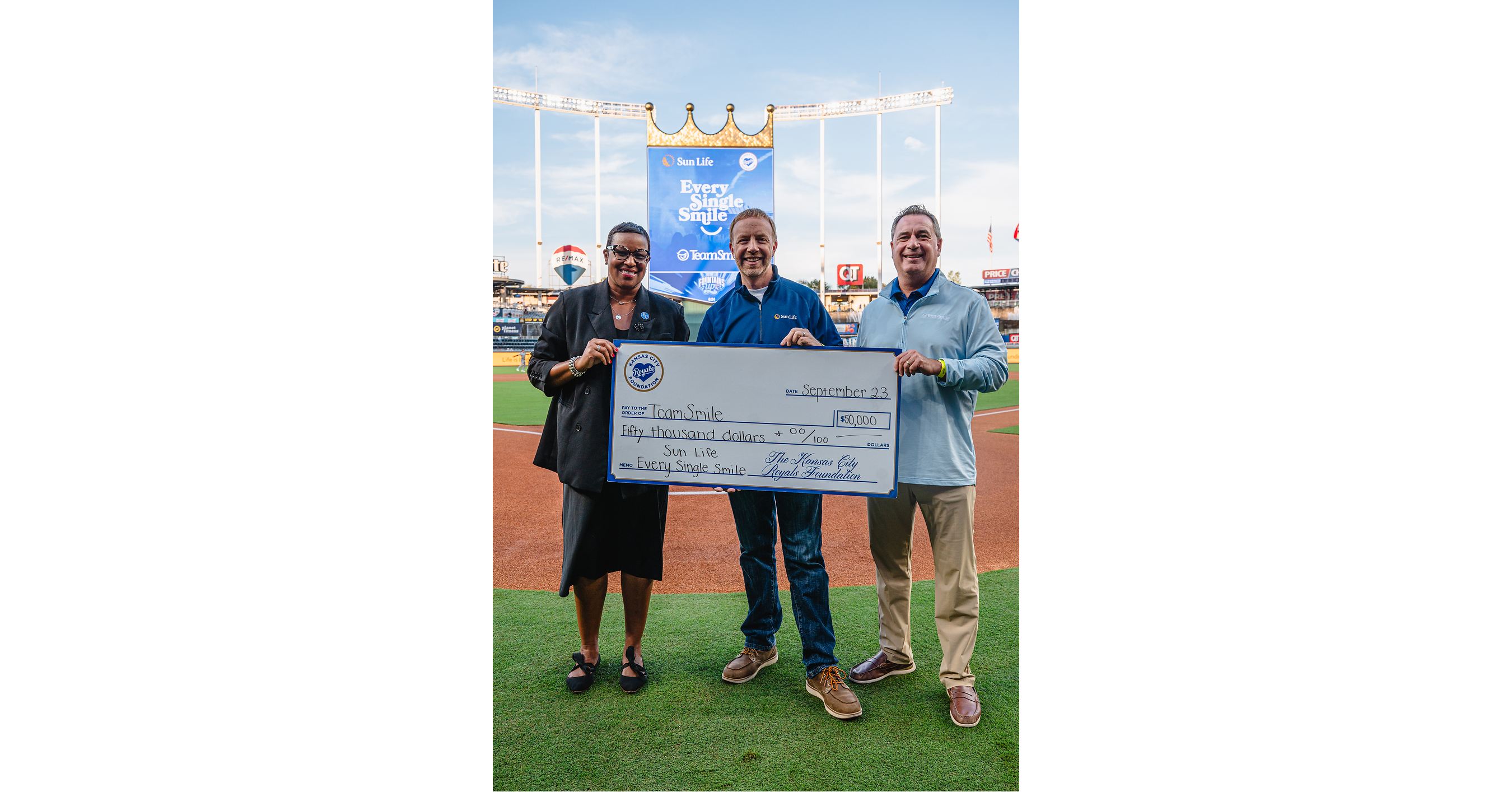 Sun Life and Kansas City Royals "Every Single Smile" campaign raises $50,000 for TeamSmile youth oral health program