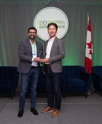 2026 Energy Storage Milestone Award. Recipient NextStar Energy, presented to Danies Lee, CEO.