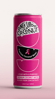 Once Upon a Coconut's limited-edition pink can featuring its Premium Coconut Water in support of Breast Cancer Awareness Month and National Breast Cancer Foundation.