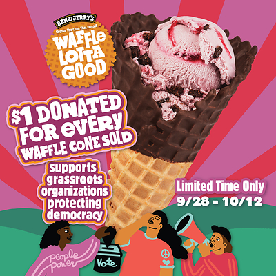 Ben & Jerry's Does a Waffle Lotta Good in participating Scoop Shops around the country!