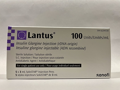 Lantus SoloSTAR 100 IU/mL – box of 5 pens