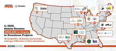 The 2026 Kubota Hometown Proud® Grant Program Invests $500,000 in Community Projects Across the Country