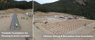 Triodetic Foundation for Housing & Arctic Corridor / Kitchen, Dining & Recreation Area Foundation