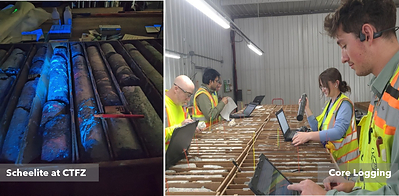 Scheelite at CTFZ / Core Logging