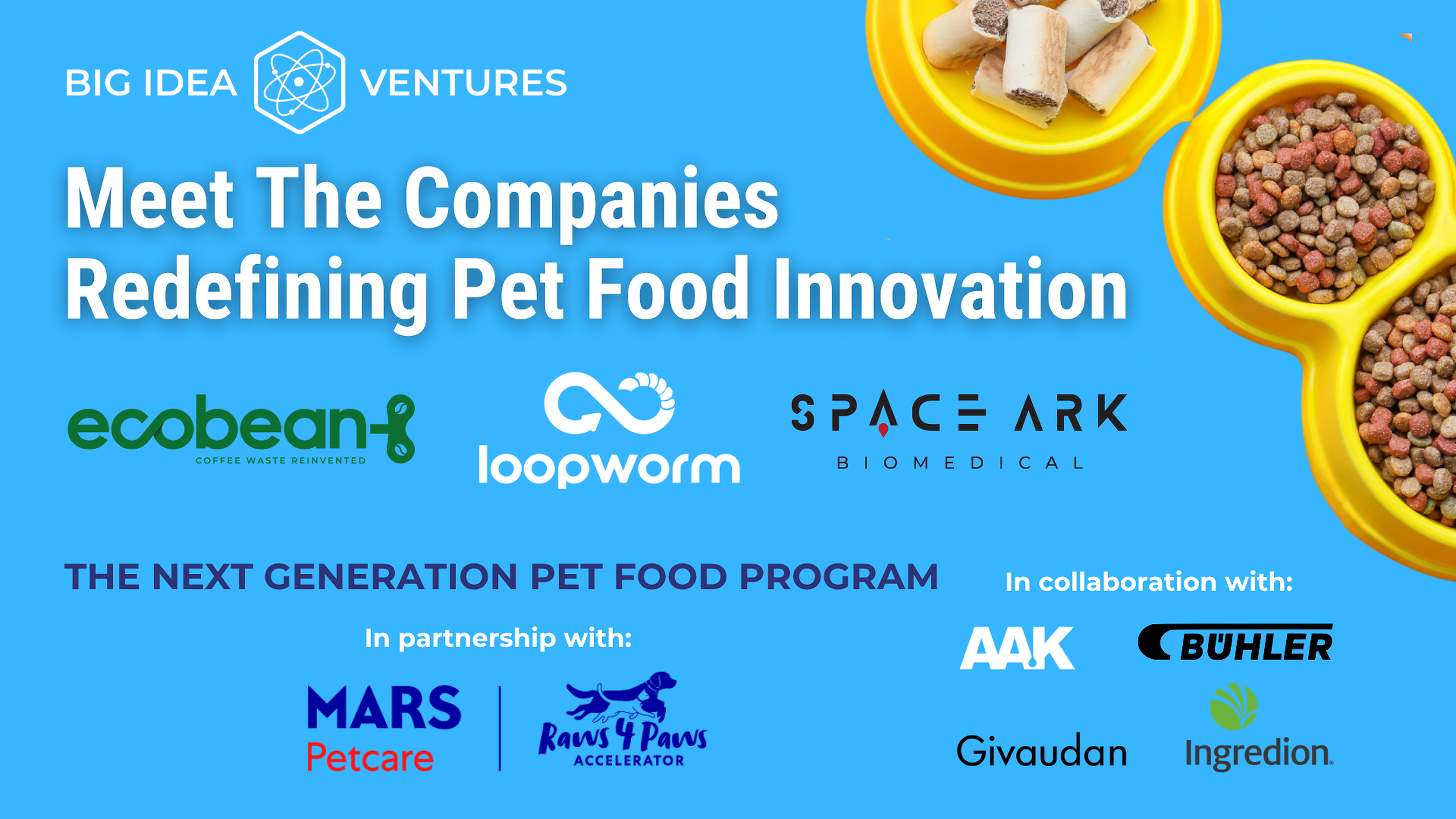Big Idea Ventures and Mars Petcare select three startups for the 2026 Next Generation Pet Food Program