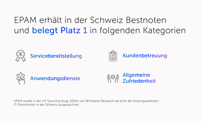 EPAM Ranks #1 for Satisfaction and Delivery in 2026 Swiss Whitelane Research Study