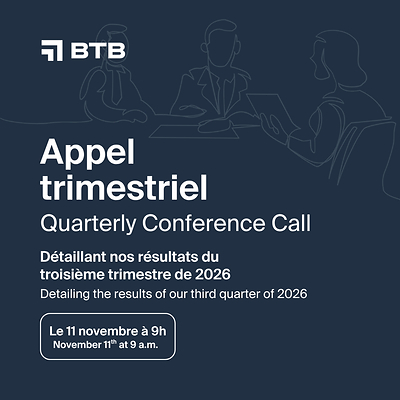 BTB to Release 2026 Third Quarter Results and Host Conference Call