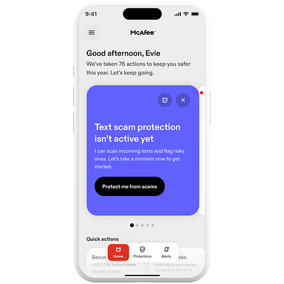 New McAfee Experience on iPhone