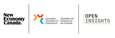 Logos of New Economy Canada, the Canadian Chamber of Commerce and Open Insights