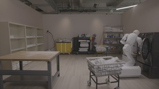DYNA 2.1 physical agent demo of end-to-end commercial laundry shift