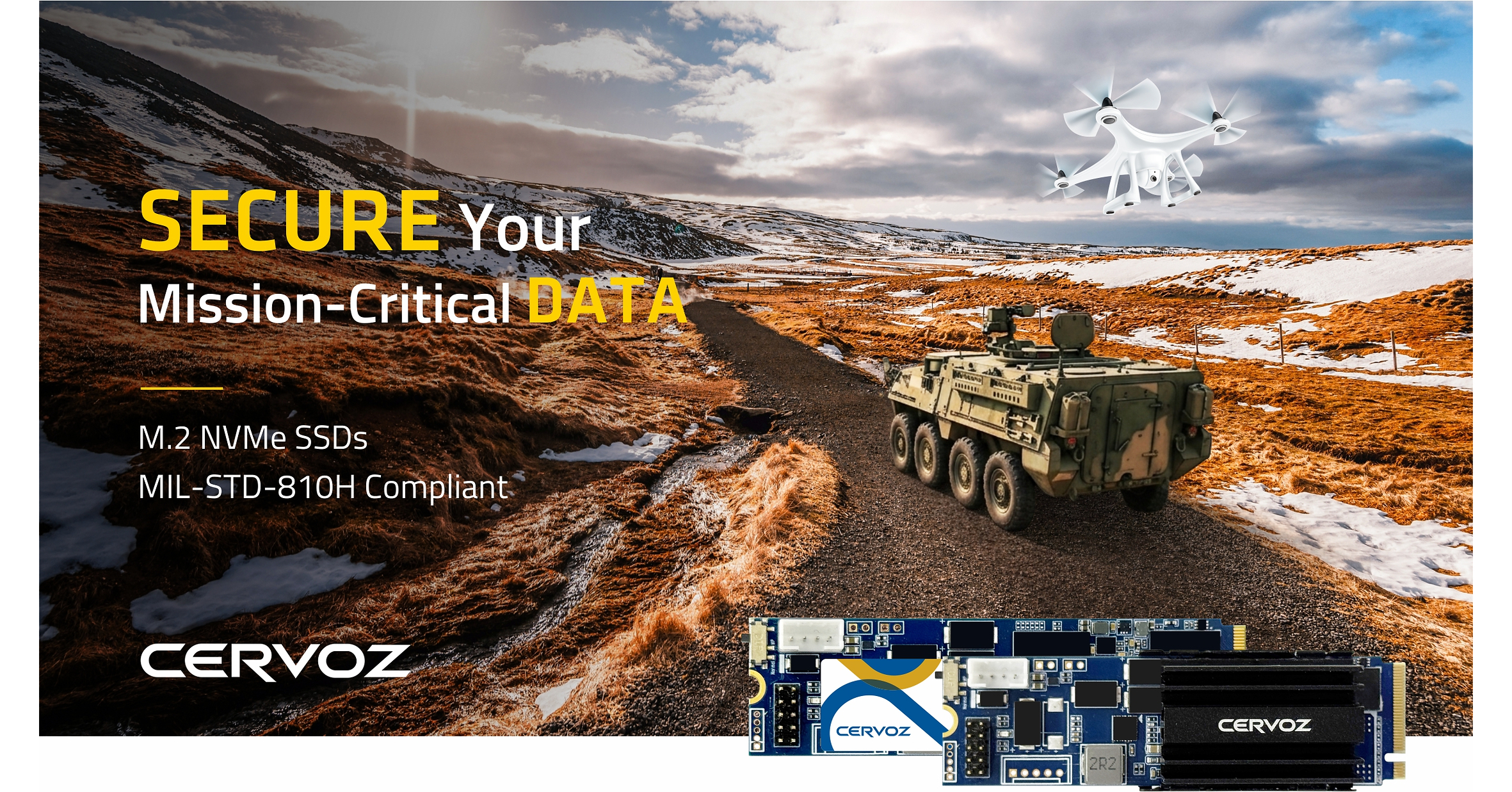 Cervoz Launches MIL-STD-810H M.2 NVMe SSDs for Mission-Critical Embedded Systems