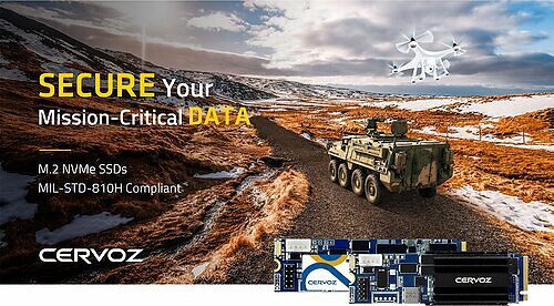 Cervoz MIL-STD-810H M.2 NVMe SSDs is designed for mission-critical applications in defense and industrial environments. This image opens in the lightbox