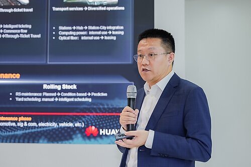 President of Huawei's Smart Rail BU, Raymond Zuo This image opens in the lightbox