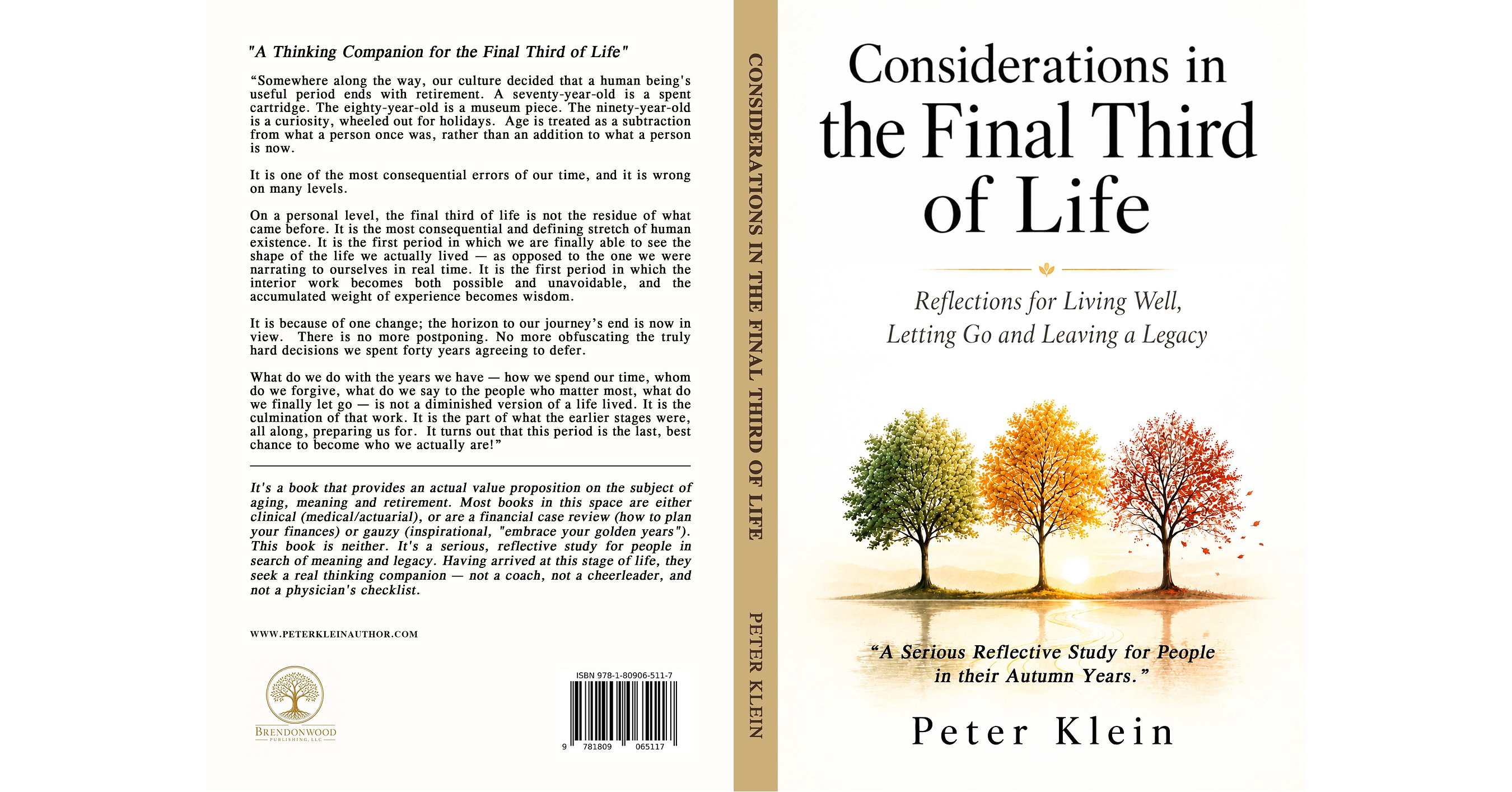 Award-Winning Author Peter Klein Delivers Honest Roadmap for the Final Third of Life in his new Book, "Considerations in the Final Third of Life"