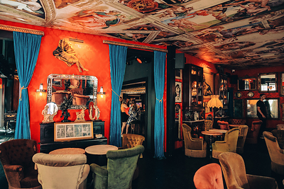 Pensão Amor's décor evokes the atmosphere of Lisbon's port district, a place where sailors, the bourgeoisie, writers, fado singers, artists, and spies once crossed paths.