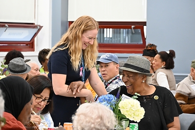 Kathleen Keegan, Director of Therapeutic Recreation and a participant