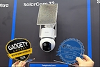 Awards on display beside SolarCam T2 at IFA 2026.