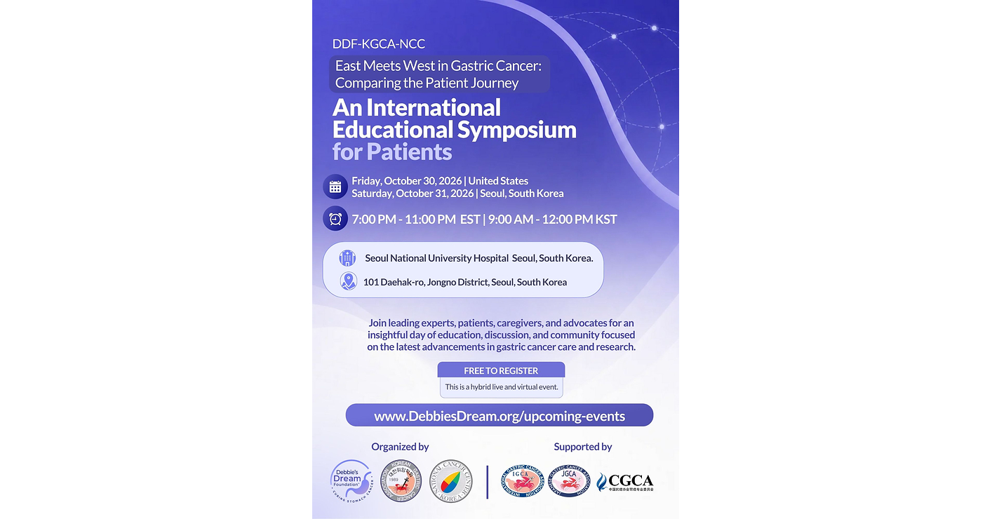 Debbie's Dream Foundation, Korean Gastric Cancer Association, and National Cancer Center Korea Partner to Bring East and West Together for Gastric Cancer Patient Education Symposium