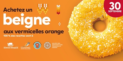 Le beigne aux vermicelles orange de Tim Hortons revient aujourd’hui, et 100 % des recettes soutiennent des organismes autochtones