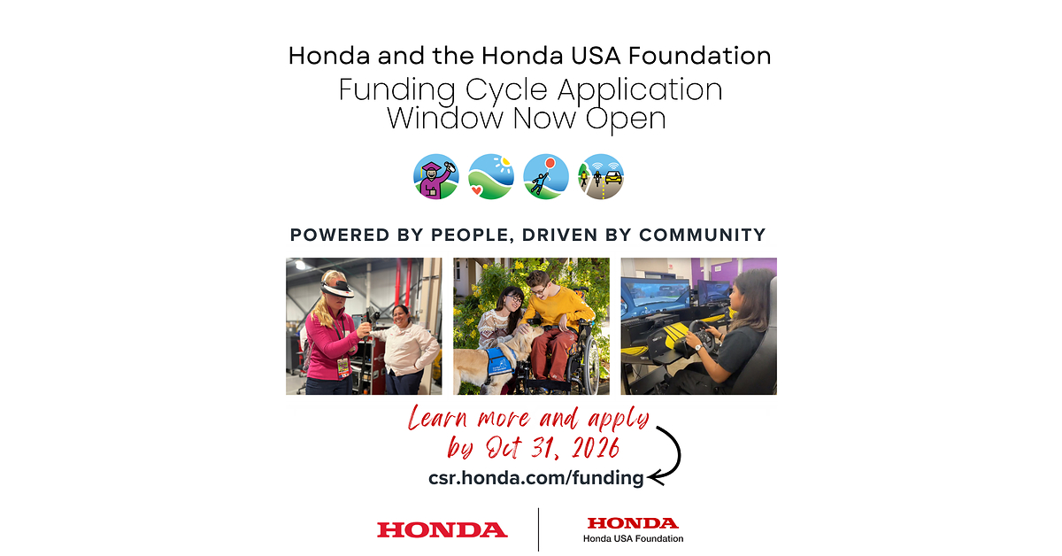 Honda and the Honda USA Foundation Now Accepting Applications for Programmatic Funding to Support Nonprofits