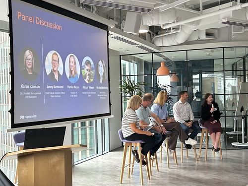 Expert panel at PR Newswire's "Winning Visibility in the Age of AI Search" event in London. This image opens in the lightbox
