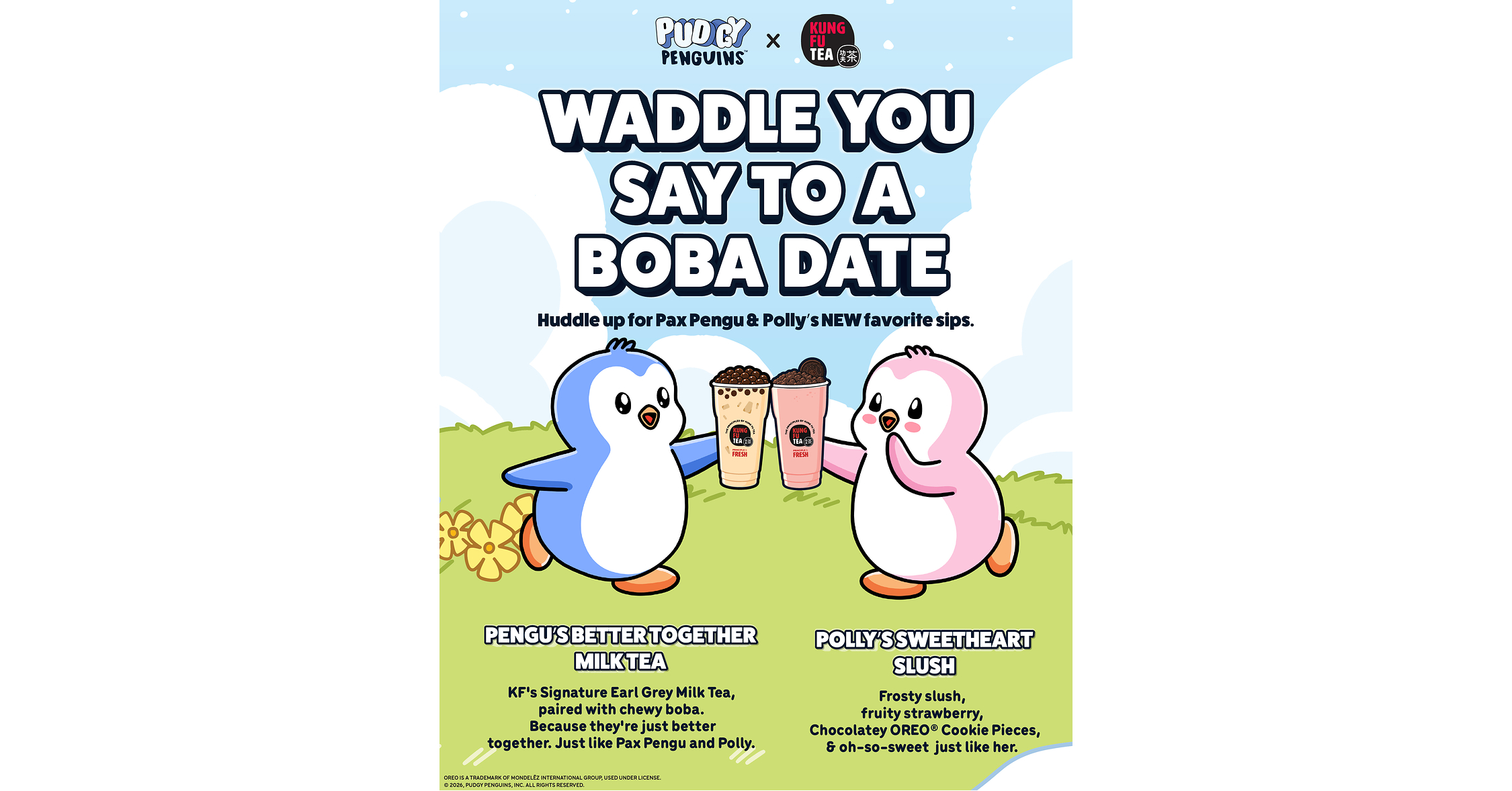 Meet Your New Boba Date! Pudgy Penguins Waddles Into Kung Fu Tea for a Limited-Time Collaboration
