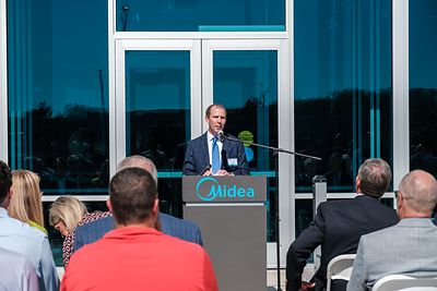 Midea America Research Center ribbon-cutting ceremony. Midea America Research Center ribbon-cutting ceremony.