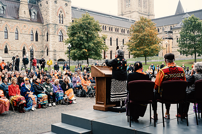 Survivors' Flag raised on Parliament Hill to honour Residential School Survivors and the children who never came home