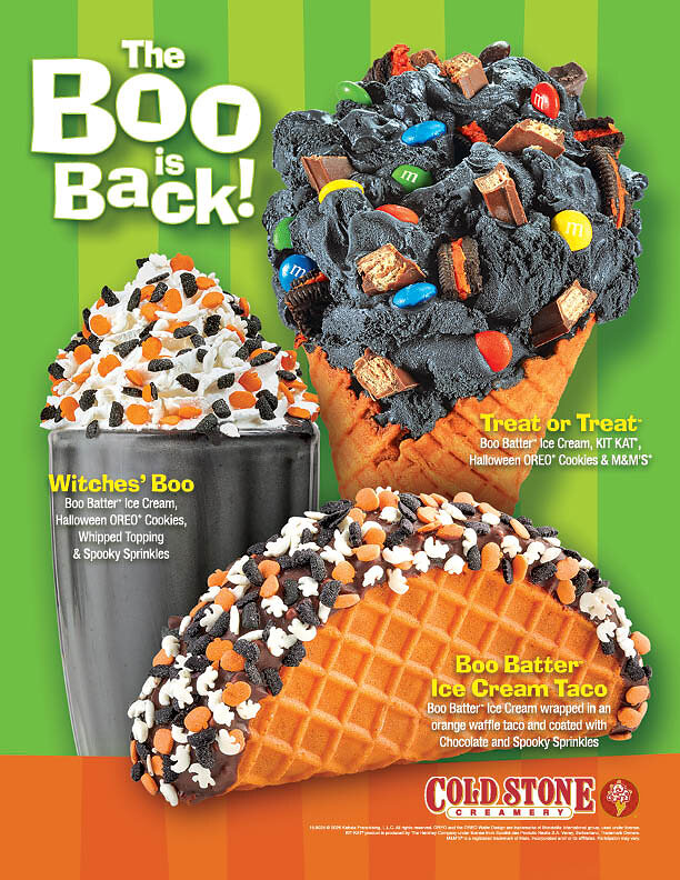 Cold Stone Creamery führt Boo Batter™ Eiscreme für Halloween zurück
