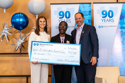 Check presentation from Blue Cross Blue Shield of Illinois to The Alzheimer's Association.
