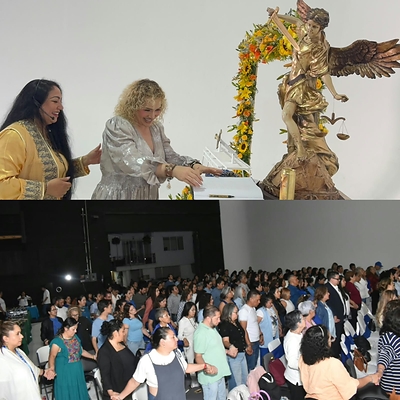 Más de 200 personas participaron en el Encuentro con San Miguel Arcángel, guiado por Anna de la Tierra en compañía de la voz angelical de Erika Alcocer