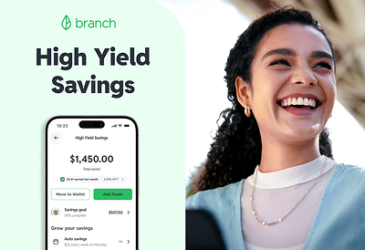 Branch's new high yield savings tool lets workers earn up to 3.25% APY on their savings. Branch's new high yield savings tool lets workers earn up to 3.25% APY on their savings.