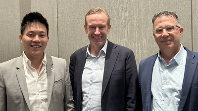 From left to right: Melton Chang, Executive Vice President, Power Systems at Schneider Electric; Risto Paldanius, Vice President, Americas, Wärtsilä Energy; Tom Mergen, Vice President and Business Development Leader, Stanley Consultants