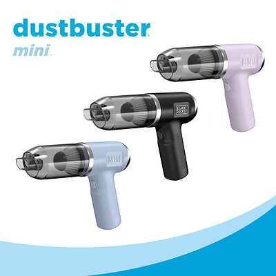The dustbuster mini combines handheld vacuuming with high-velocity blowing, with select models also featuring inflation and vacuum-pump functionality.