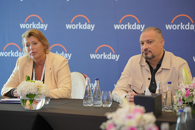 From L to R: Angelique de Vries-Schipperijn and Zakaria Haltout at Workday launch in the UAE