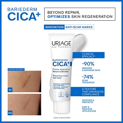 Laboratoires Dermatologiques d'Uriage, New BARIEDERM-CICA+® Repairing Cream Laboratoires Dermatologiques d'Uriage, New BARIEDERM-CICA+® Repairing Cream