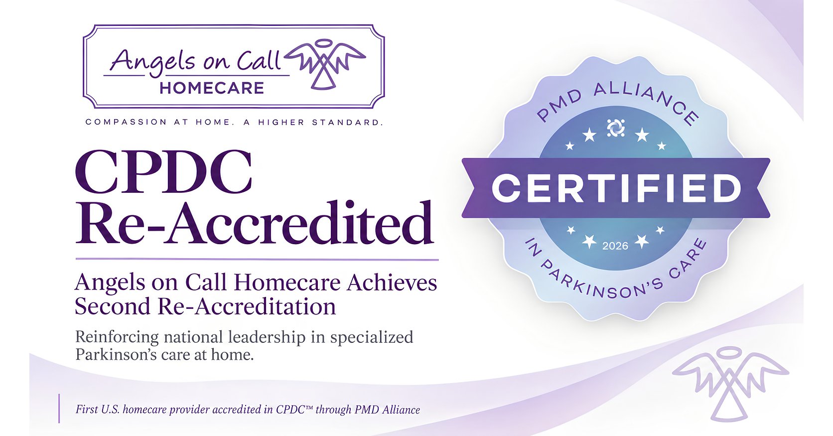 Angels on Call Homecare Achieves Second Re-Accreditation, Reinforcing National Leadership in Specialized Parkinson's Care