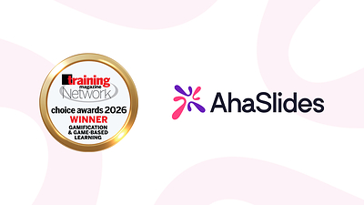 AhaSlides wins 2026 Training Magazine Network Choice Award for Gamification &amp; Game-Based Learning