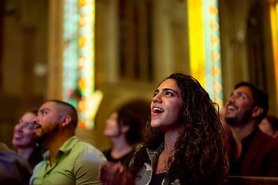 Guests experience LUMINISCENCE at St. Patrick's Cathedral. Guests experience LUMINISCENCE at St. Patrick's Cathedral.