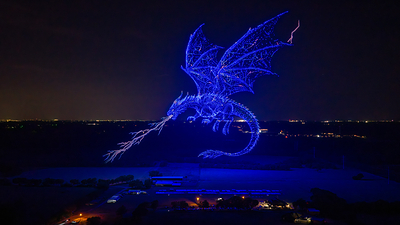 This dragon was flown to set the GUINNESS WORLD RECORD for the largest mythical creature flown. This dragon was flown to set the GUINNESS WORLD RECORD for the largest mythical creature flown.