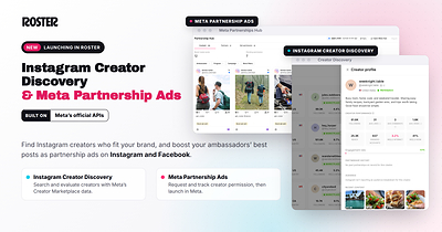 Roster Launches Instagram Creator Discovery &amp; Meta Partnership Ads for Ecommerce and DTC Brands