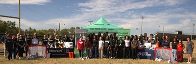 Representatives from TruGreen, iHeart and Good Sports gathered with Maplewood High students to present new sports equipment. Representatives from TruGreen, iHeart and Good Sports gathered with Maplewood High students to present new sports equipment.