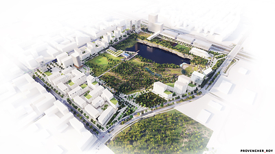 Le Carré Laval deviendra un écoquartier d’innovation essentiellement sans voiture. Il regroupera un milieu de vie urbain, des espaces de travail, des lieux d’apprentissage, de recherche, de loisirs et de culture dans un environnement favorisant les déplacements actifs et collectifs. Il comprendra notamment une proportion importante de logements abordables, un grand parc urbain, des établissements d’enseignement et de recherche, des entreprises innovantes et des commerces de proximité.