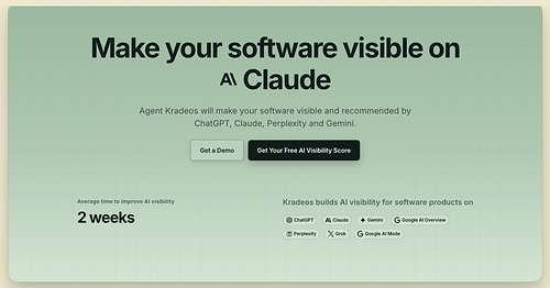 Agent Kradeos builds AI visibility for software and SaaS products