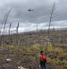 Figure 1: Helicopter-supported drill mobilization at the Munro Lake Project.