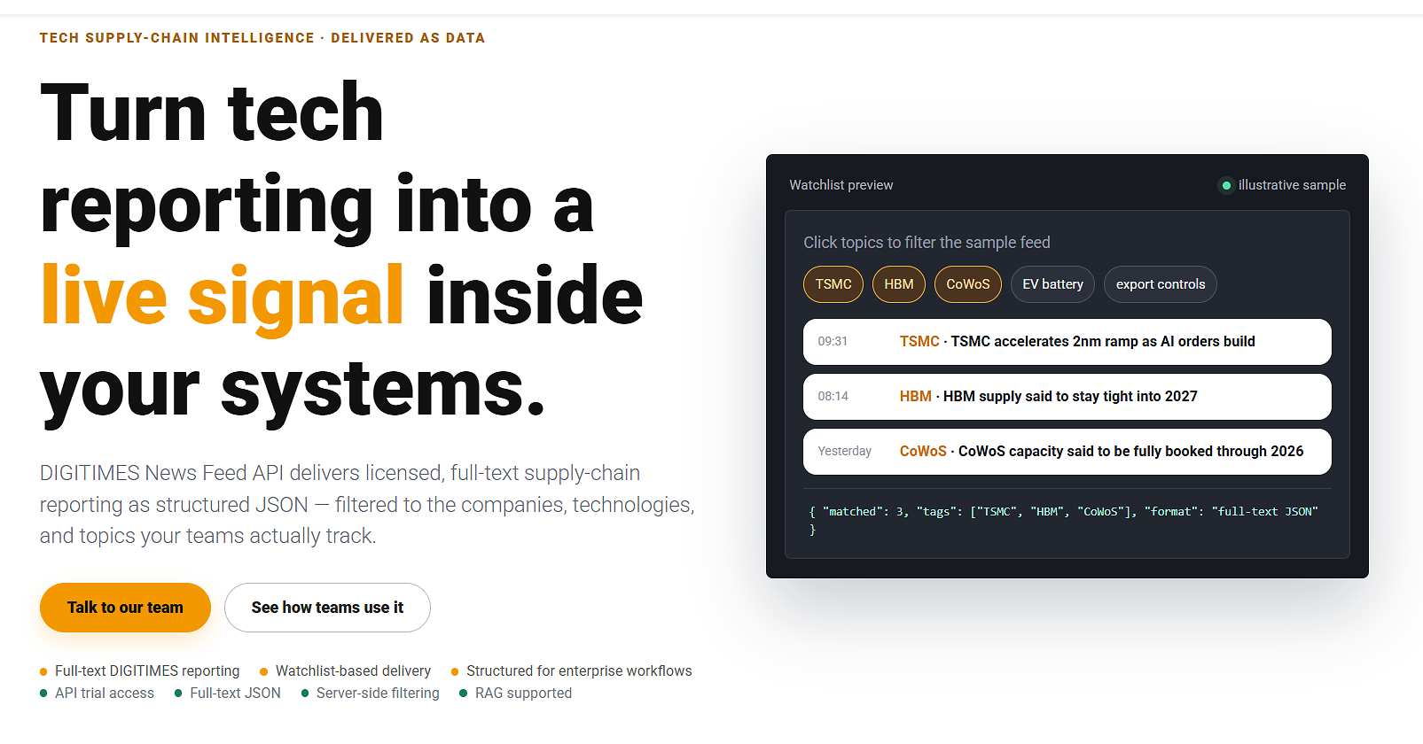 DIGITIMES Expands Global Tech Supply Chain Intelligence with Redesigned Intelligence Hub and New News Feed API DIGITIMES Expands Global Tech Supply Chain Intelligence with Redesigned Intelligence Hub and New News Feed API