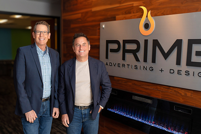 Mark Murray (left) pictured with Steve Jung (right) to celebrate the launch of Prime Marketing + Design Mark Murray (left) pictured with Steve Jung (right) to celebrate the launch of Prime Marketing + Design