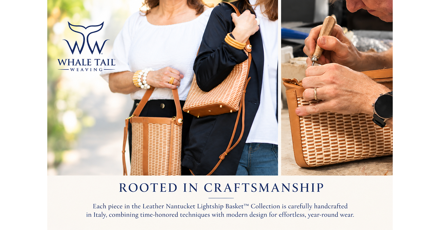 Whale Tail Weaving Launches the First-Ever Leather Nantucket Lightship Basket™ Collection, Expanding an American Heritage Craft for Modern, Year-Round Wear