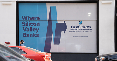 “Where Silicon Valley Banks” advertising campaign on display in San Francisco to celebrate the launch of First Citizens Innovation Banking.